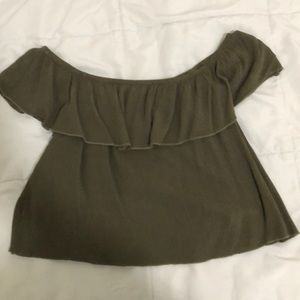 Green off the shoulder top